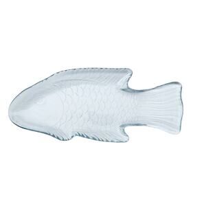 Large Glass Fish Serving Platter Partyware Salmon Platter French Elegant